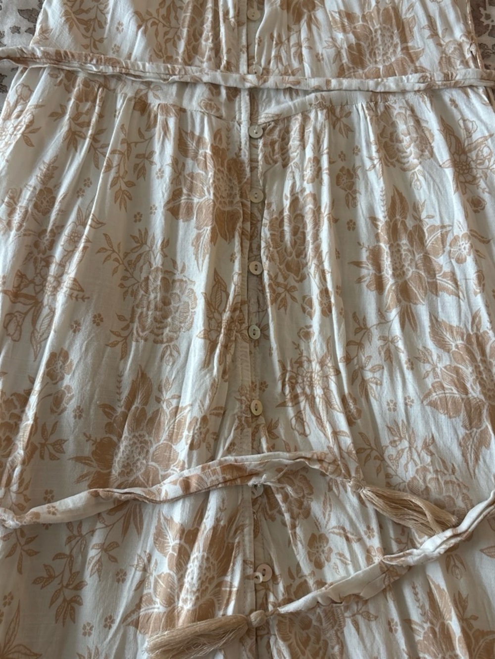 Petal & Pup Cream and Tan Floral Maxi Dress - Picture 2 of 5